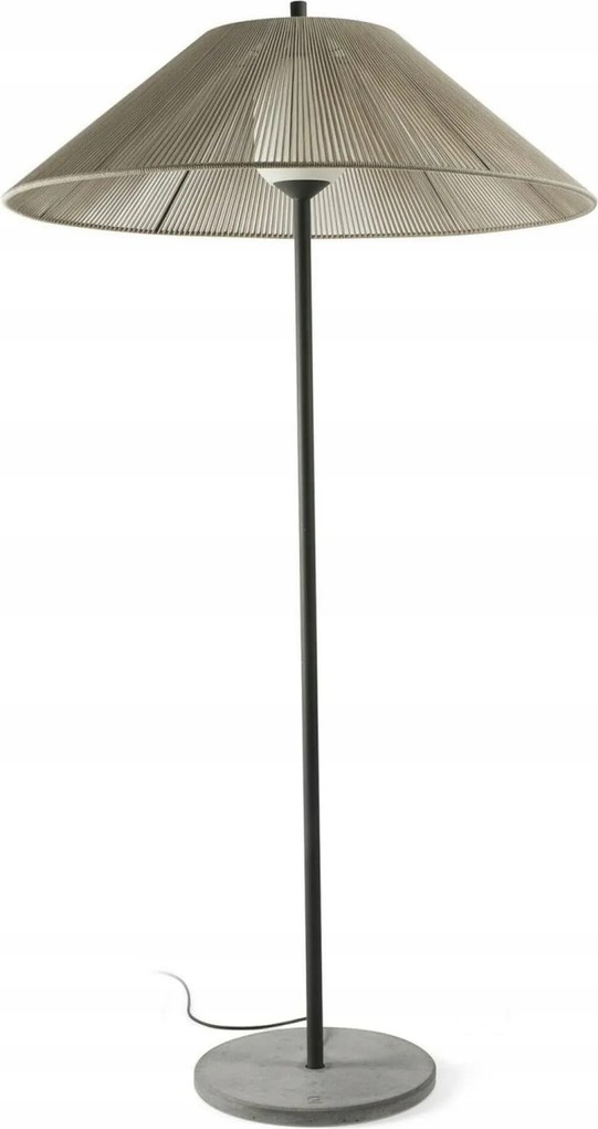 Stojacia lampa Faro Saigon Out C100, sivá/béžová, IP44, výška 2 m