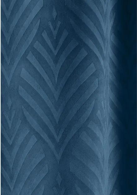 Módny modrý zamatový dekoratívny záves na zriasovacej páske 140x250 cm