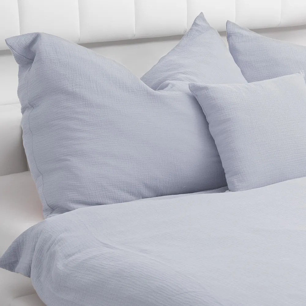 Biante Detské mušelínové posteľné obliečky do postieľky Nature MSN-027 Svetlo modrosivé Do postieľky 90x120 a 40x60 cm