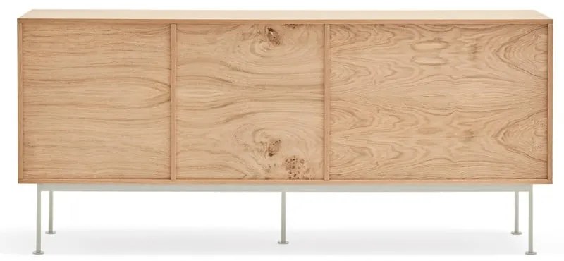 Krémovobiela komoda v dubovom dekore Teulat Yoko, šírka 180 cm