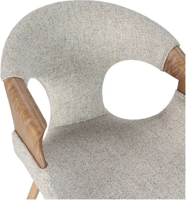 Béžové čalúnené jedálenské kreslá v súprave s podrúčkami 2 ks Elif – MOME