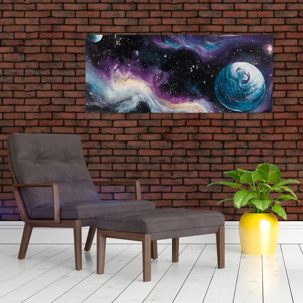 Obraz - Maľovaný vesmír (120x50 cm)