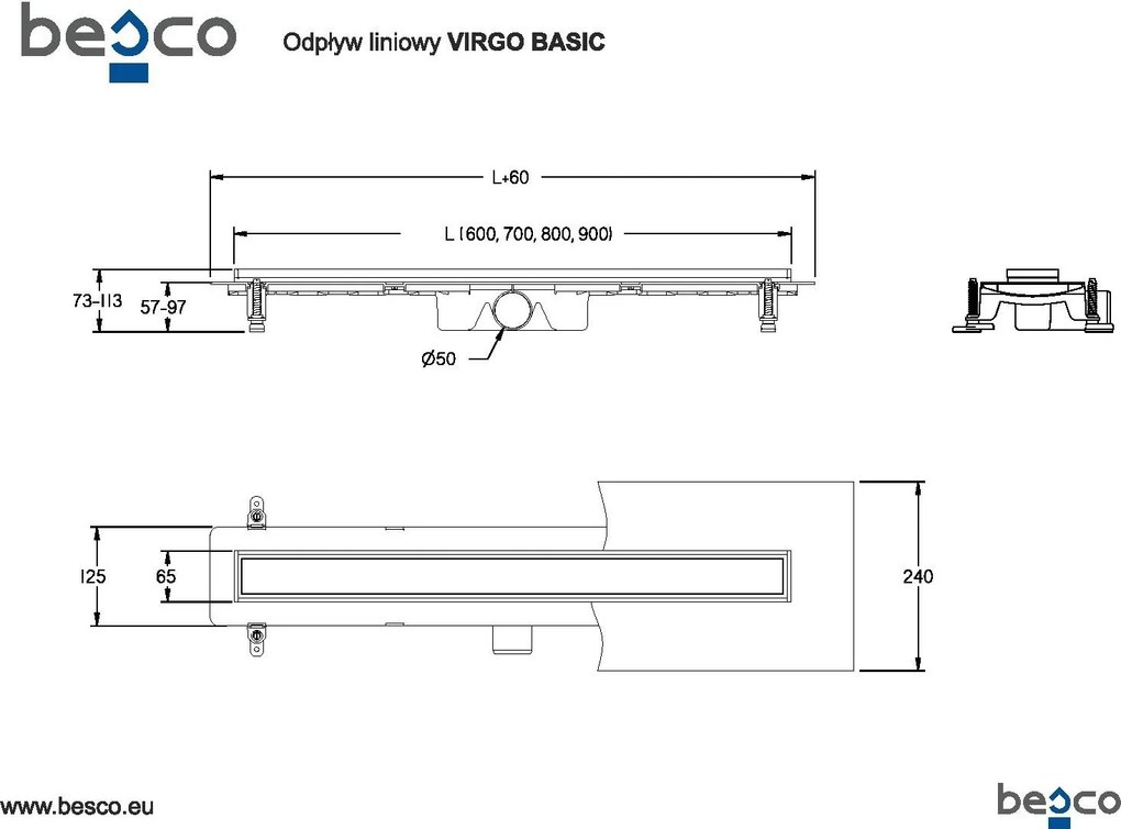 Odtokový žľab VIRGO BASIC DUO