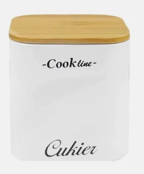 Kovové dózy do kuchyne cukor, káva, čaj - biele - Cook Line