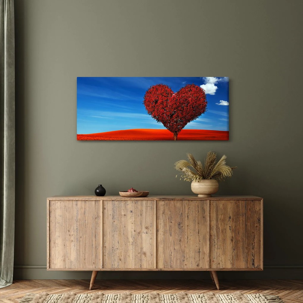 Obraz - Srdce zo stromu (120x50 cm)