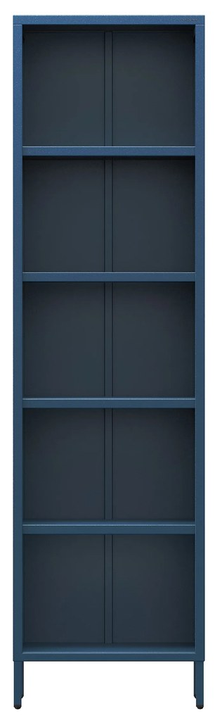 Knižnica do obývačky MARIO, 500 x 1800 x 350 mm, Modern: tmavomodrá farba