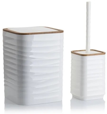 Kúpeľňový set WAVE 5 ks biela/hnedá