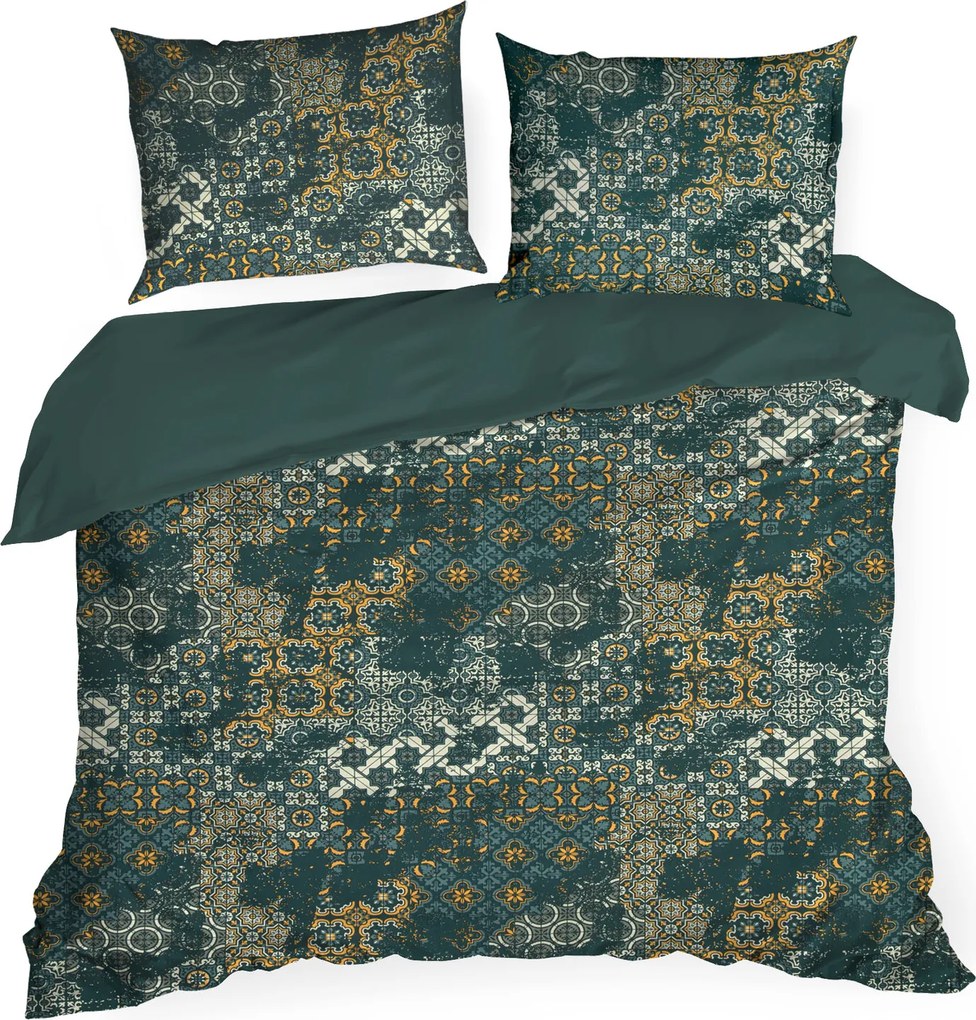 SATÉNOVÉ OBLIEČKY SPRING69 200X220 CM, 2 KS 70X80 CM VZOROVANÉ