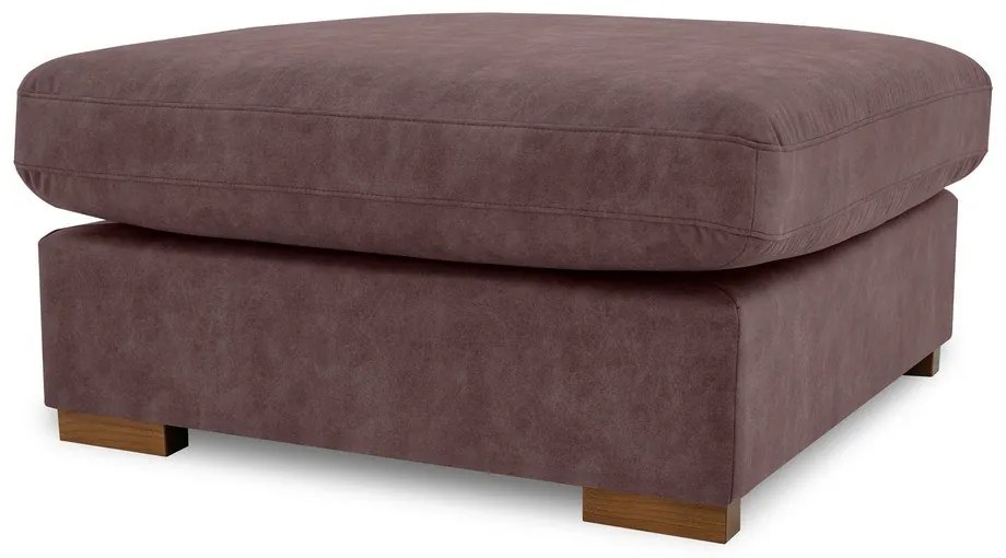 Tmavohnedá podnožka z imitácie kože Hamburg – Scandic