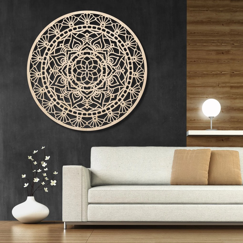 Drevená mandala na stenu Design | AFRODITA: Preglejka Topoľ - Honey 3071 40 cm 4392-81814 PR0507