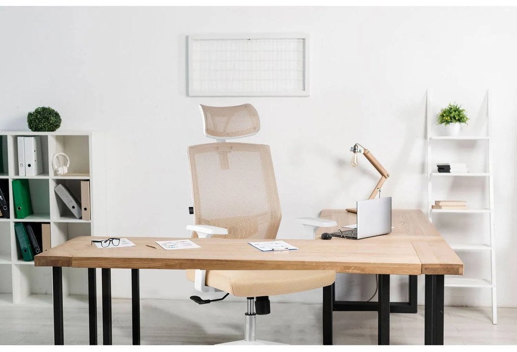 Kancelárska stolička z mikrosieťoviny Sofotel Rotar 240102- béžová