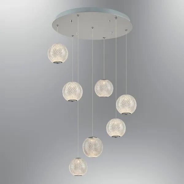 LED luster na lanku CREMONA 7xLED/5W/230V 3000K matný chróm