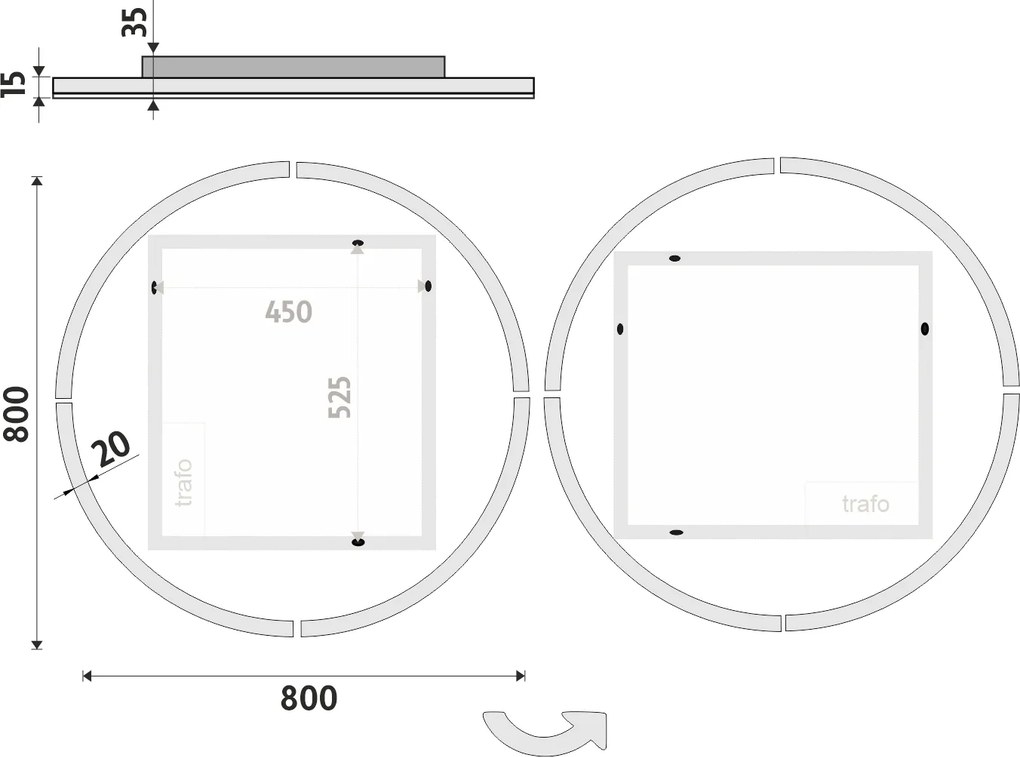 Nimco Okrúhle LED zrkadlo pr. 800 - ZP 24002R