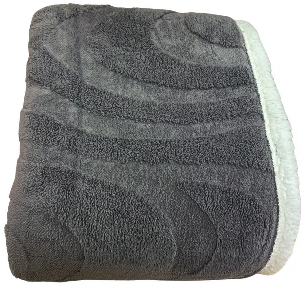 Deka luxury baranková z mikroplyšu tmavo sivá 200x230cm TiaHome