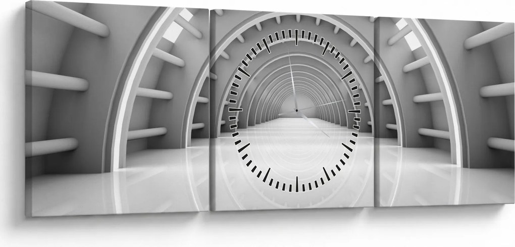 Obraz - 3D priechod (s hodinami) (90x30 cm)