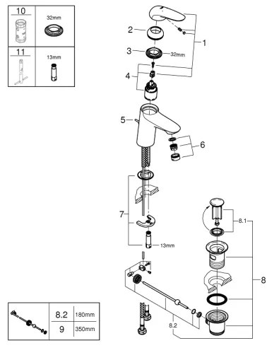 GROHE 23707003 - Umývadlová batéria EUROSTYLE 163 mm lesklý chróm
