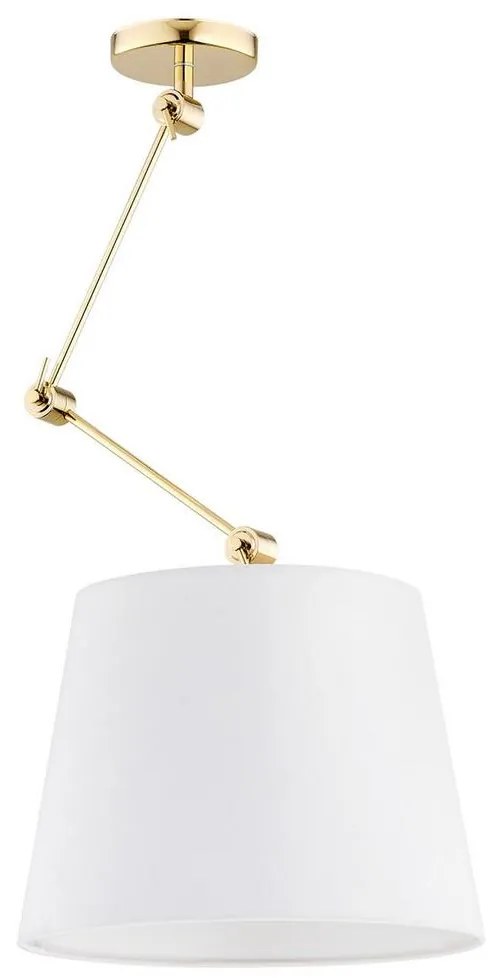 Argon 4895 - Luster na tyči ZAKYNTOS PLUS 1xE27/15W/230V biela/zlatá