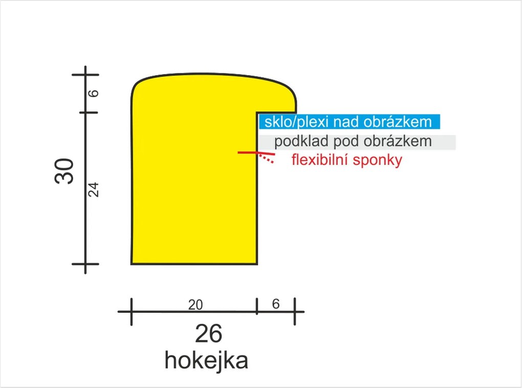 DANTIK rám na obraz 50x70 | BOX červená mořená (Plexi Čiré)