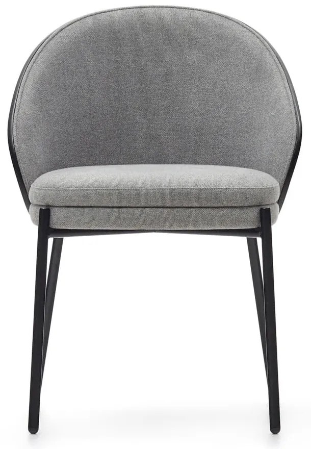 Čierne/sivé čalúnené jedálenské kreslo Eamy – Kave Home