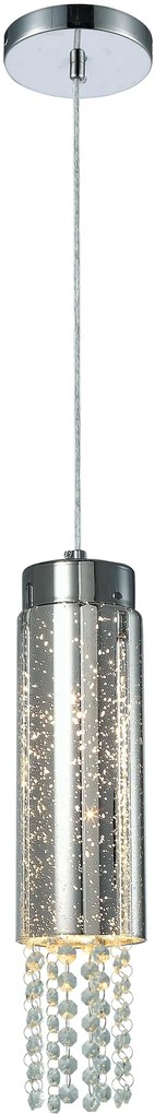 Závesné svietidlo Moonlight, 1x kryštáliky/akrylové tienidlo, ch