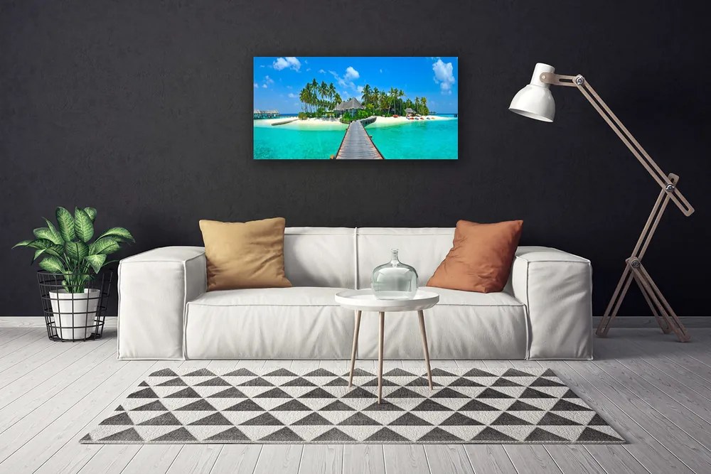 Obraz Canvas Tropická pláž palmy 120x60 cm