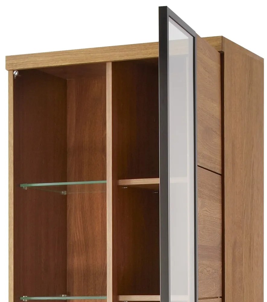 Vitrína Pratto 11 67 cm z masivu pravá dub Rustikal