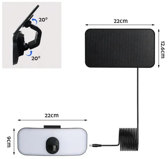 Brilagi - LED Solárne nástenné svietidlo so senzorom ROOF LED/13W/5V IP65