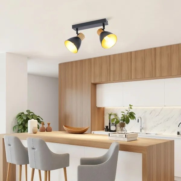 Brilagi - Bodové svietidlo ODENSE 2xE14/10W/230V kaučukovník/čierna