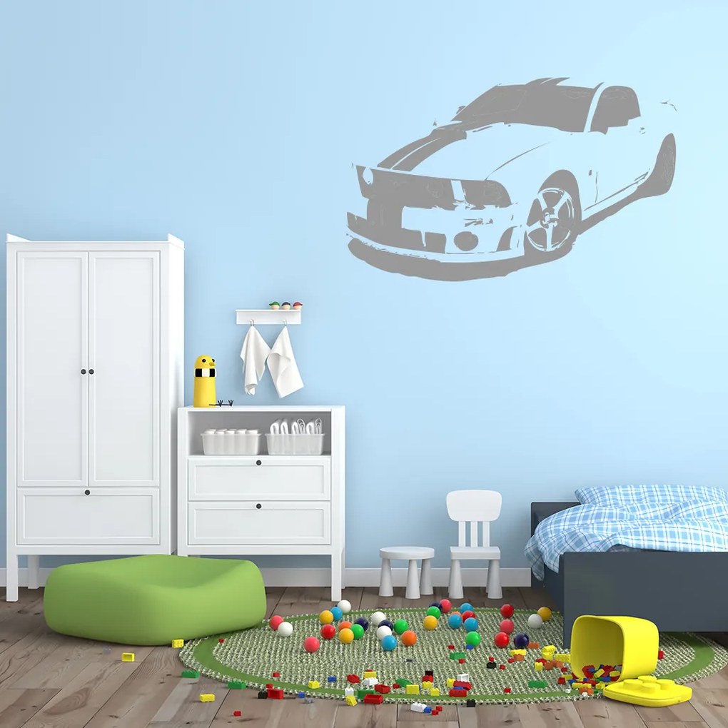 Veselá Stena Samolepka Auto Mustang Farba: fialová, Veľkosť: 60 x 37 cm