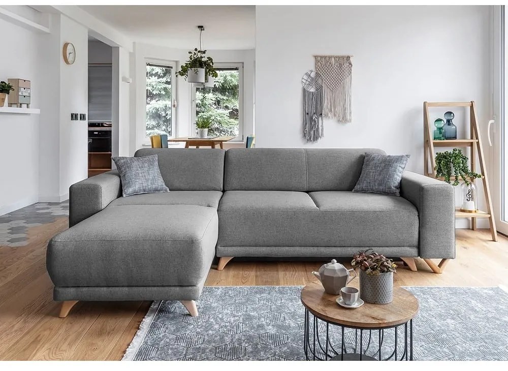 Sivá rozkladacia/s úložným priestorom rohová pohovka Classy Sophie – Miuform