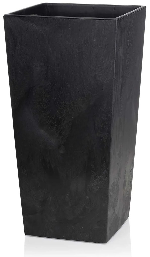 PLASTOVÝ KVETINÁČ PORTO 57X29X29 CM IMITÁCIA BETÓNU ČIERNA