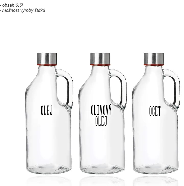 Fľaša na dochucovadlá, oleje a iné tekutiny, 0,5 l