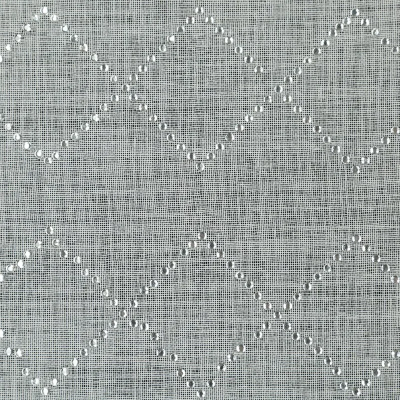 Dekorstudio Hotová etamínová záclona KLEO zdobená lesklými kryštálmi 350x260cm biela