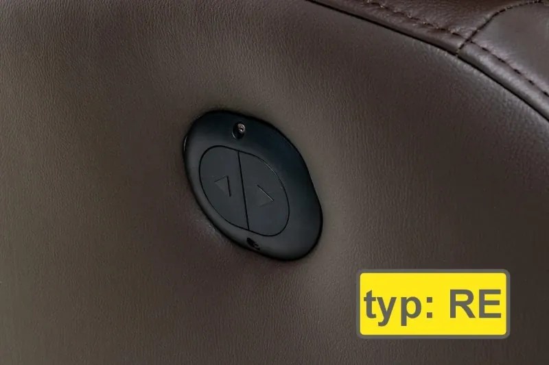 Kožené hojdacie kreslo s elektrickým polohovaním ELEGANT 1, tm. hnedá