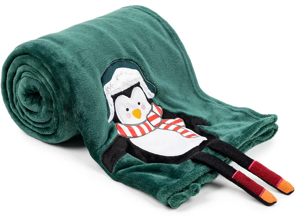 4Home Vianočná deka Penguin, 150 x 200 cm