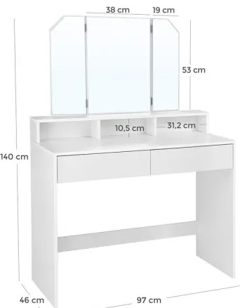 Toaletný stolík VENUS biely