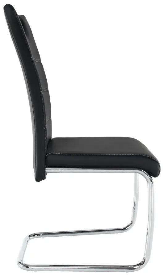 Jedálenská stolička, čierna/svetlé šitie, ABIRA NEW