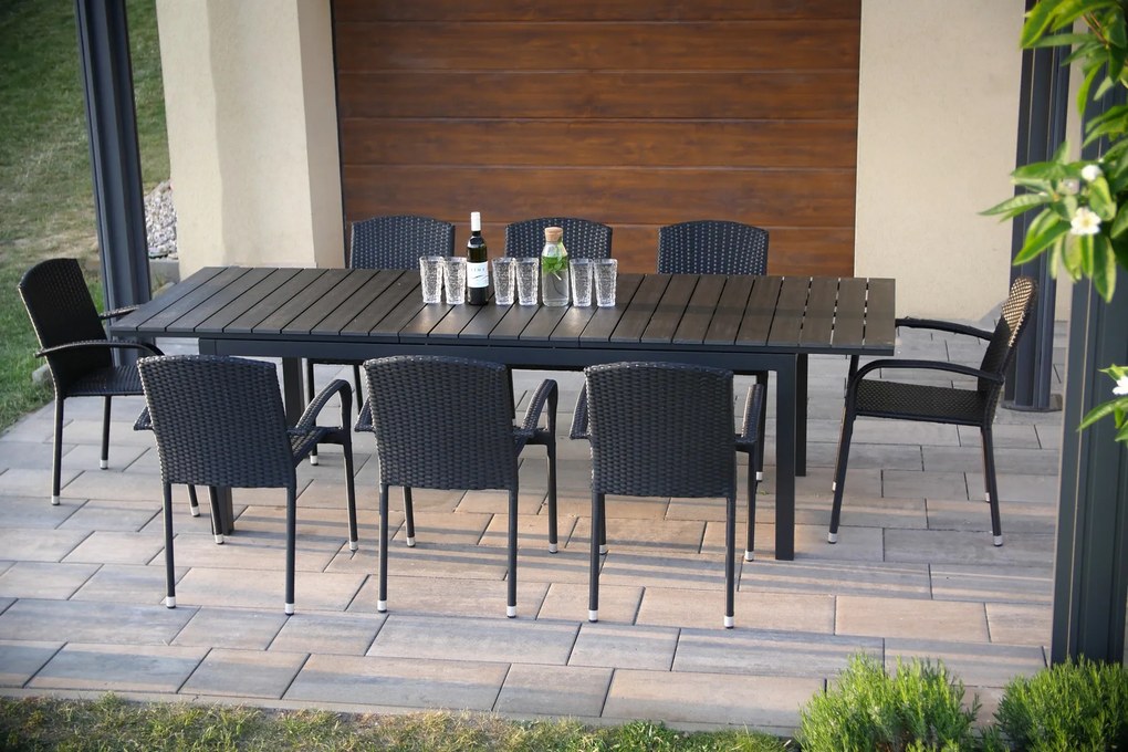 Noela Záhradný jedálenský set Grande Lungo + 8x ratanová stolička Roma