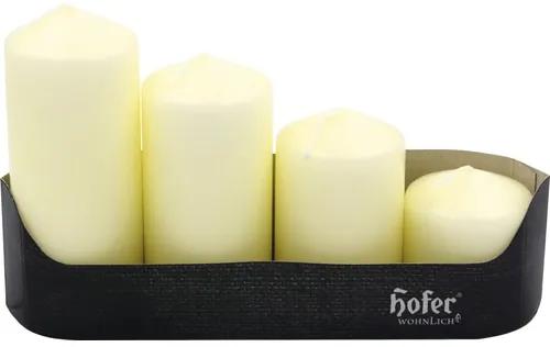 Adventné sviečky Hofer stupňovité slonová kosť Ø5x6/8/10/12 cm 4 ks