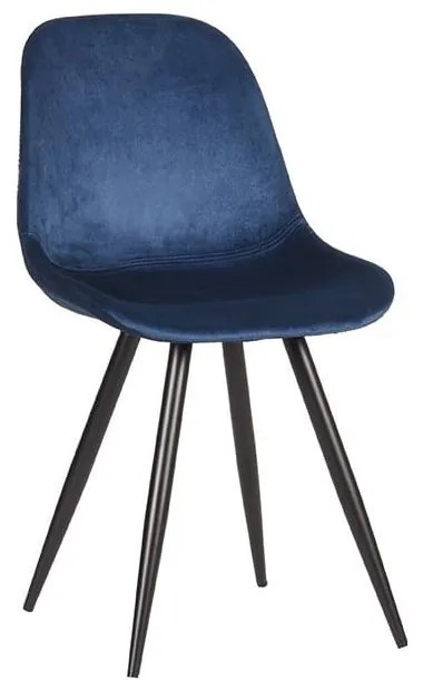 Tmavomodré zamatové jedálenské stoličky v súprave 2 ks Capri – LABEL51