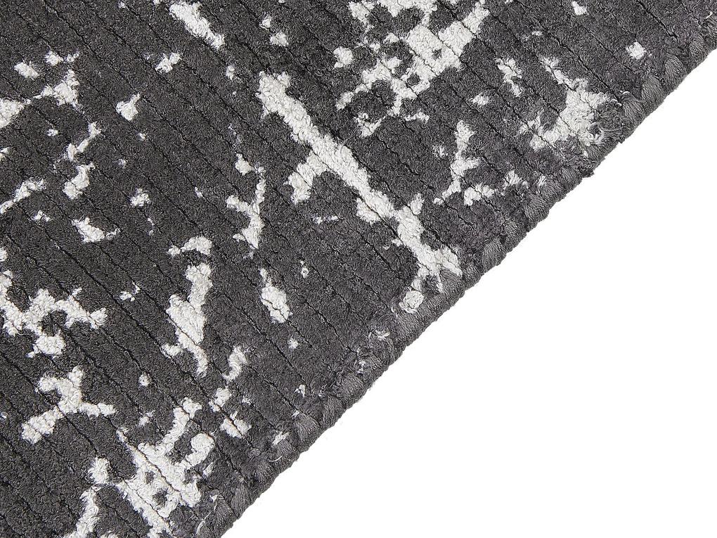 Viskózový koberec 160 x 230 cm tmavosivý HANLI Beliani