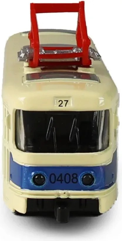 RAPPA Kovová česká retro električka Tatra T3 s otváracími strednými dverami - 16 cm - modrá