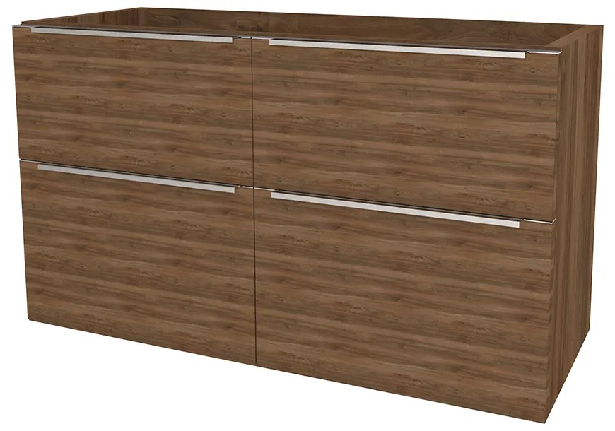 Mereo Mailo, kúpeľňová skrinka 121 cm, chróm madlo, Multidecor, Orech Pacifik tabákový, MER-CN593SOPT2