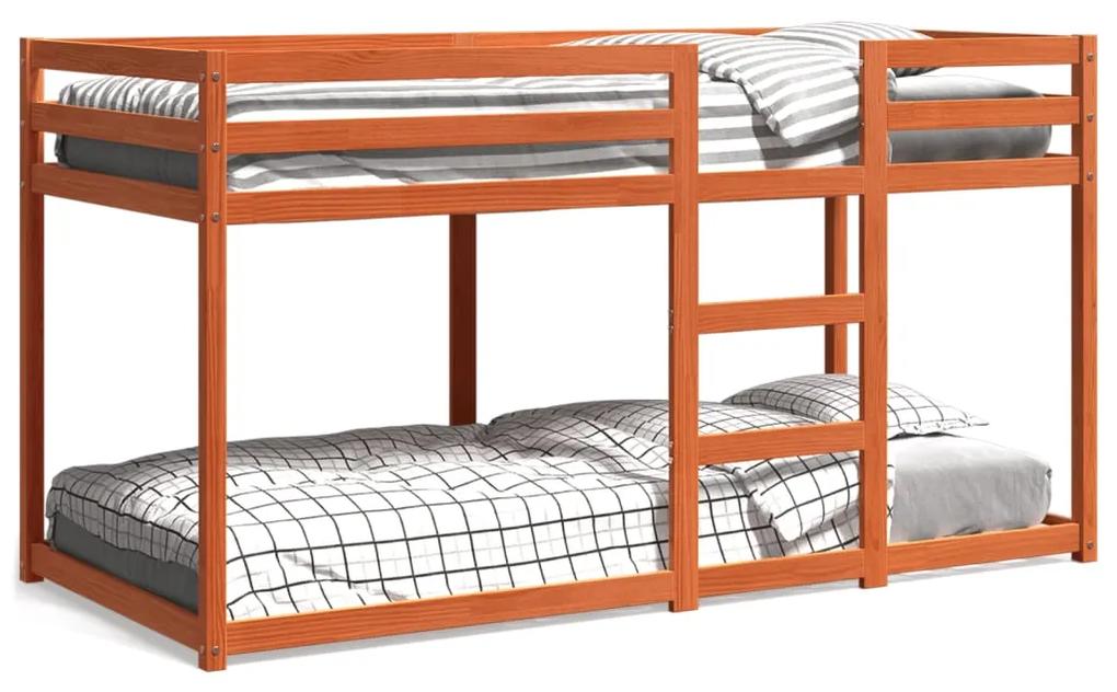 Poschodová posteľ voskovo hnedá 80x200 cm borovicový masív 844828