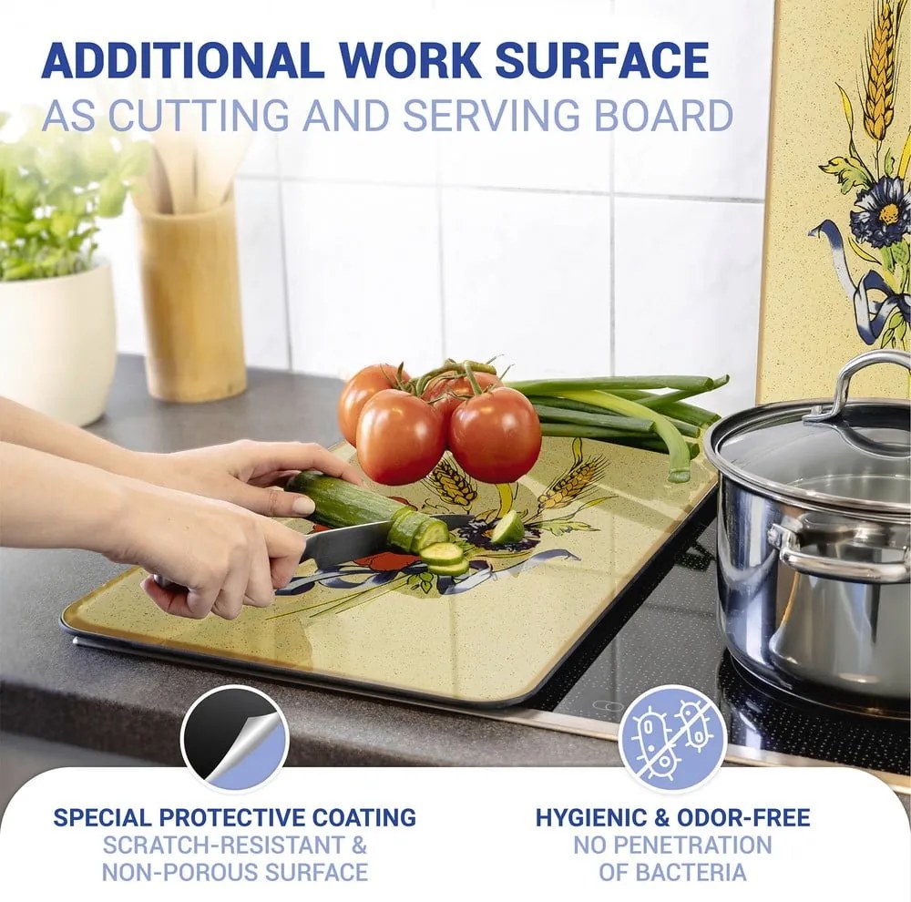 Kryty na sporák v súprave 2 ks z tvrdeného skla 52x30 cm Corn-Flowers - Maximex