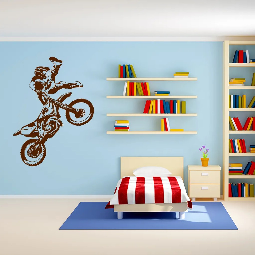 Veselá Stena Samolepka Freestyle Motocross Farba: zelená, Veľkosť: 80 x 59 cm