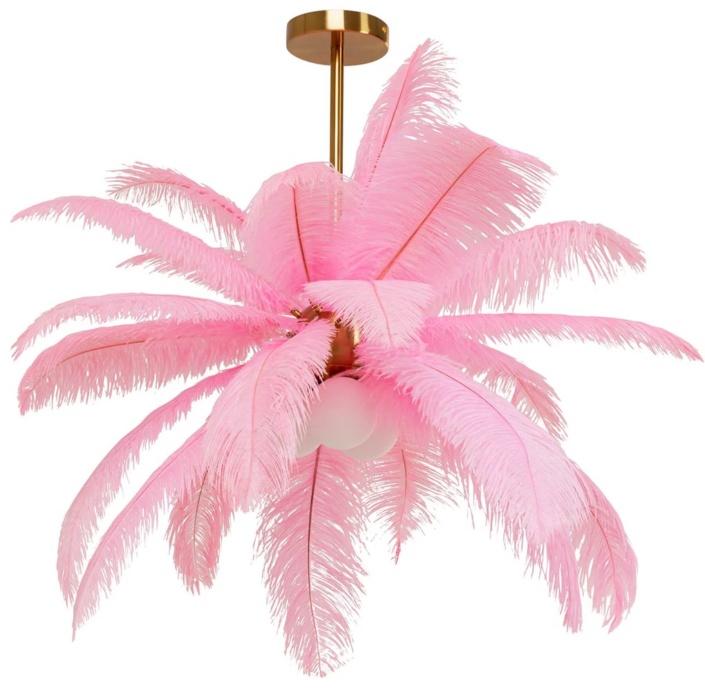 Feather Palm závesná lampa Ø87 cm ružová