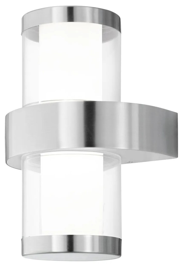 EGLO Vonkajšie nástenné LED svietidlo BEVERLY 1, strieborné, 27cm