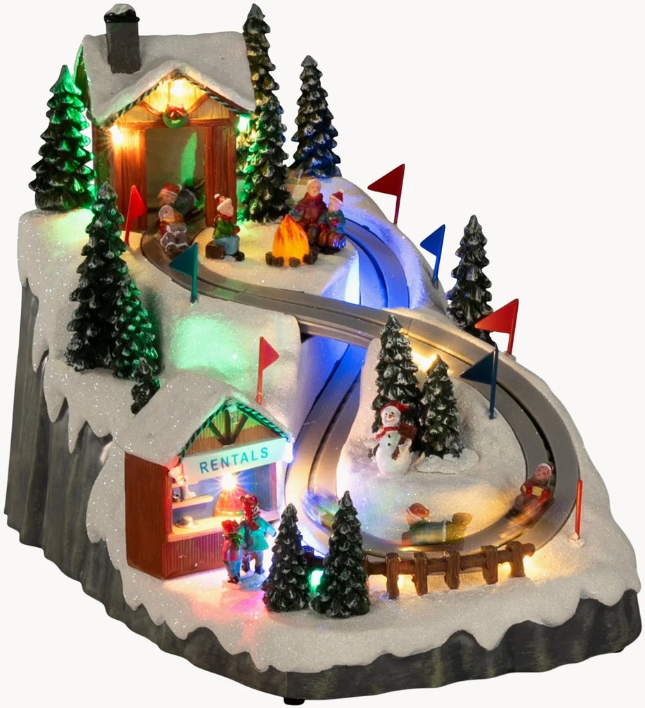 Vianočná LED dekorácia's časovačom Toboggan Run