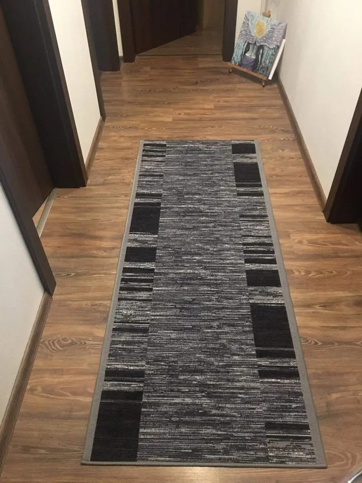 Associated Weavers koberce Protišmykový behúň na mieru Adagio 19 sivý - šíre 80 cm